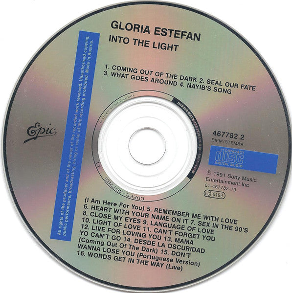 CD Gloria Estefan – Into The Light - USADO